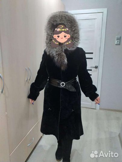 Шуба мутоновая с капюшоном