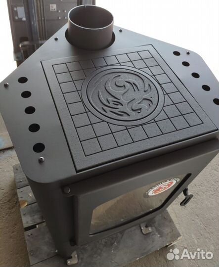 Печь-камин Бавария эко угловая с плитой