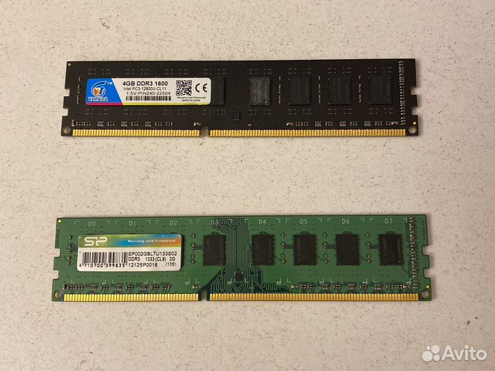 Оперативная память ddr3 4 gb и 2gb
