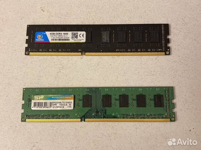 Оперативная память ddr3 4 gb и 2gb