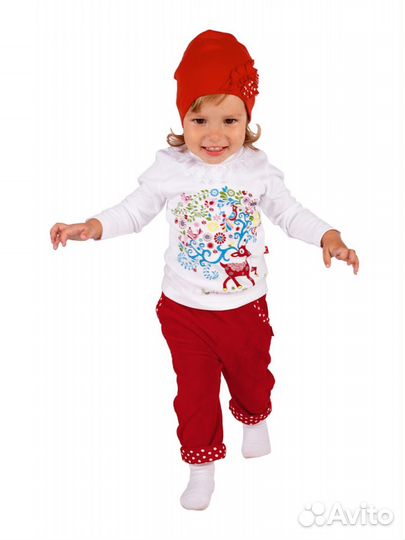 Костюм на девочку 80-86 (брюки,кофточка,шапочка)