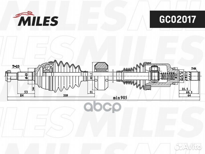 Привод в сборе правый LADA X-RAY 15- (дв.21129