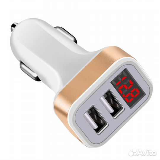 Автозарядка быстрая 2.1A с двумя USB