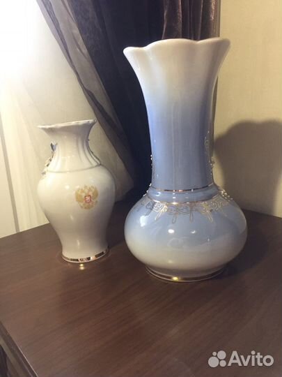 Ваза фарфор, выдувное стекло