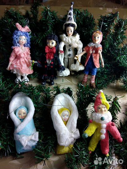 Ватные елочные. Игрушки СССР