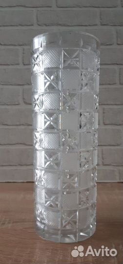 Большая хрустальная ваза для цветов 30 см
