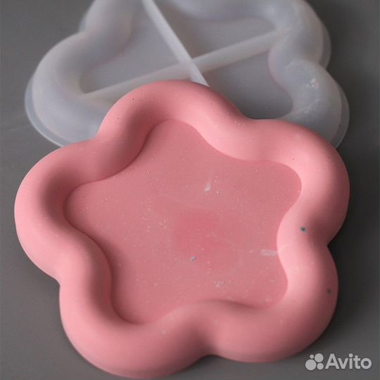 Силиконовый молд тарелочка цветок для гипса