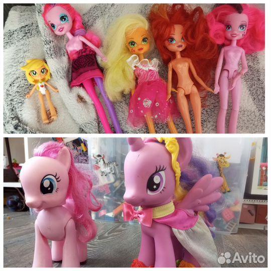Куклы и единорог my little pony