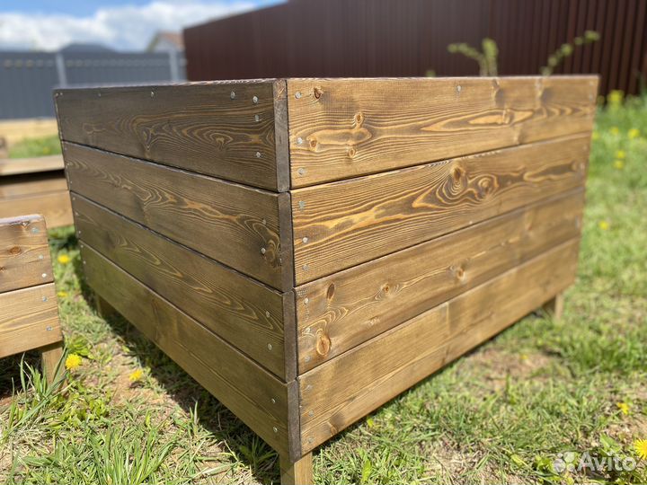 Грядки высокие из лиственницы деревянные