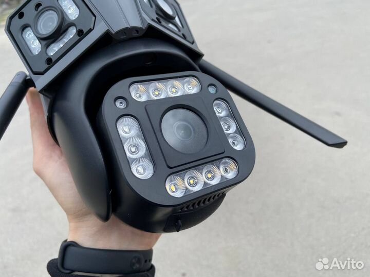 Уличная камера видеонаблюдения 4G 3 объектива