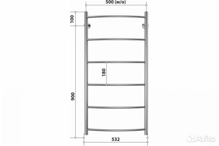 Полотенцесушитель Стелмикс Дуга П6 500x1000 46700