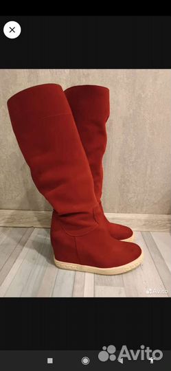 Замшевые сапоги -трубы