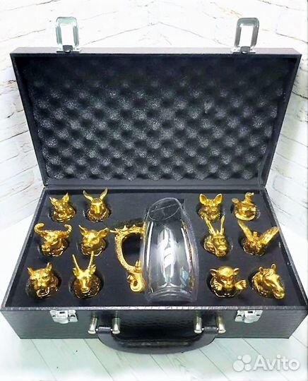 Рюмки перевертыши с фужером в кейсе набор