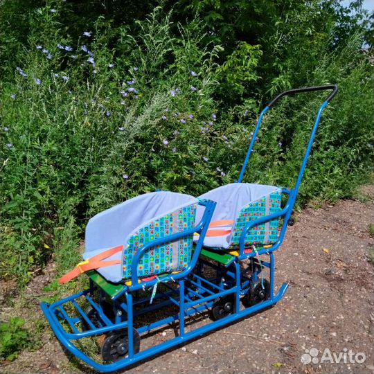 Санки для двойняшек и близнецов усиленные Богатырь