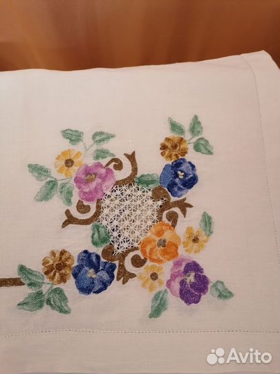 Накомодница антиквар. гладь, ришелье ручной работы