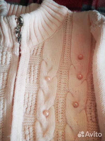 Теплая кофта для девочки, р. 128