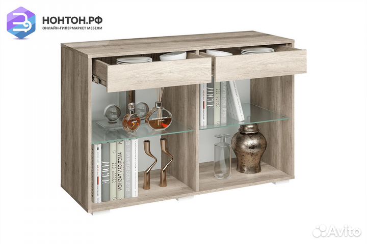 Комод Наоми со стеклом дуб каньон / графит