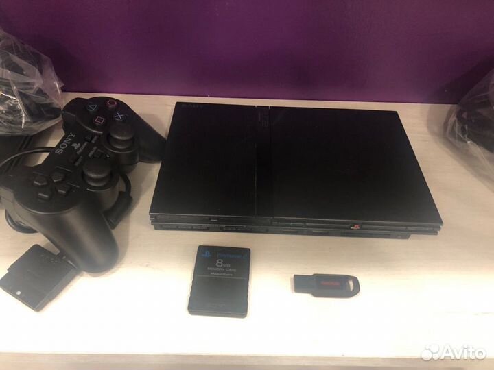 Sony Ps2 Slim 128gb + 40 топ игр