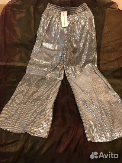 Брюки серебристые (