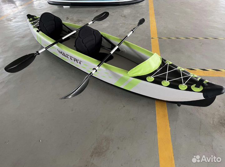 Каяк надувной, каяк двух местный полный комплект