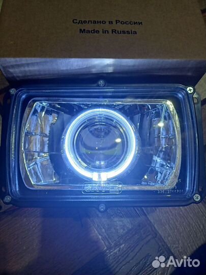 Фара Камаз, Маз, LED с ангельскими глазками, кт2шт