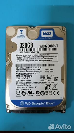 Жёсткий диск WD320GB 2.5 дюйма