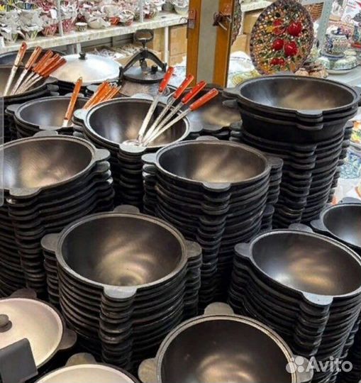 Казан чугунный с печкой