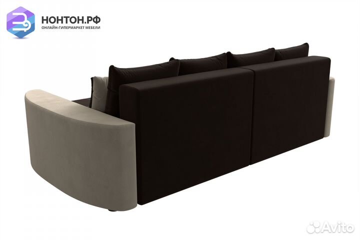 Диван еврокнижка Бристоль микровельвет коричневый