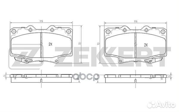 Колодки торм. диск. передн. Toyota 4Runner (N10