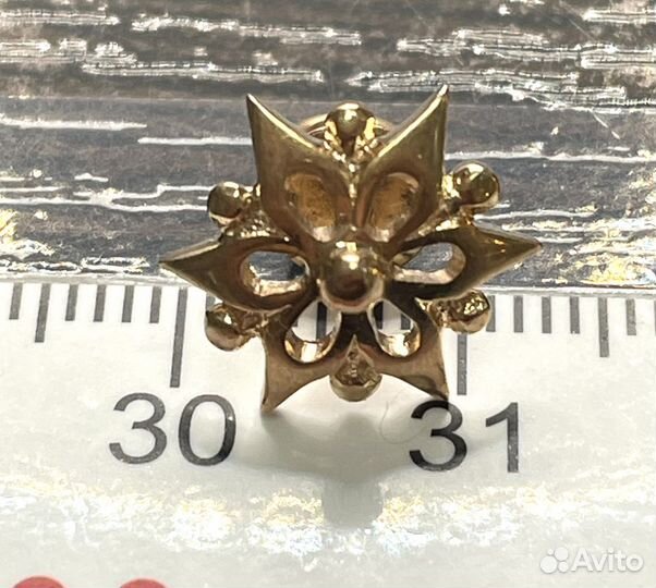 Золотые серьги пусеты 583 СССР 2,90гр