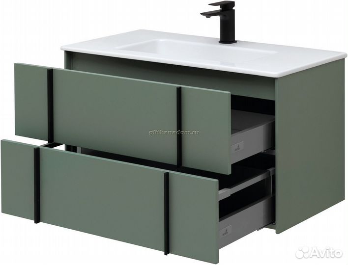 Allen Brau Reality 1.32006.CGM Тумба с раковиной, олива матовая