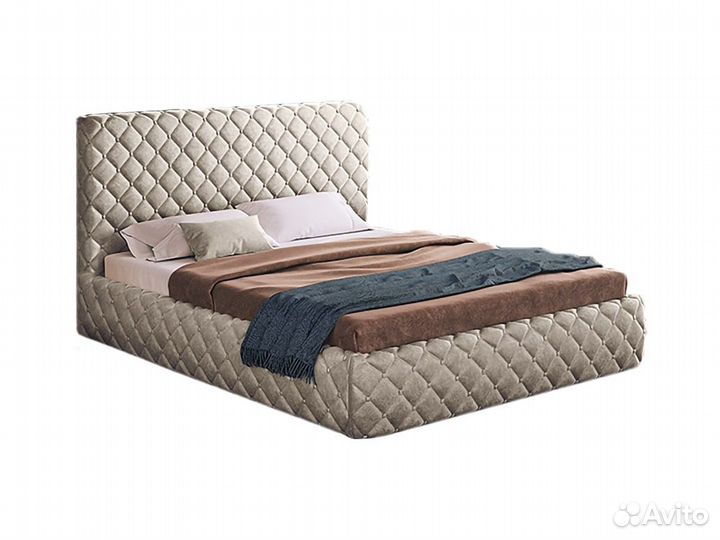 Кровать двуспальная гармония люкс, Бархат 10 (180)