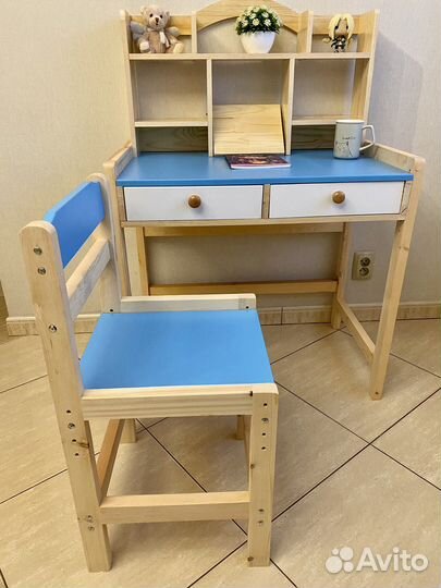 Стол-парта со стулом деревянная
