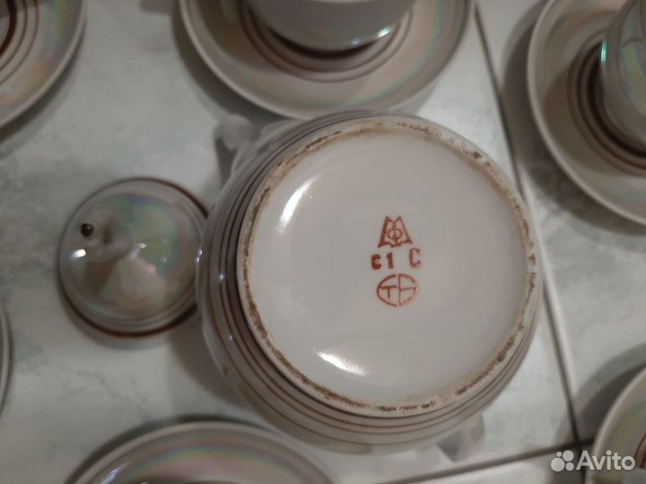 Чайный Сервиз Перламутр СССР на 6 персон - 1968 г