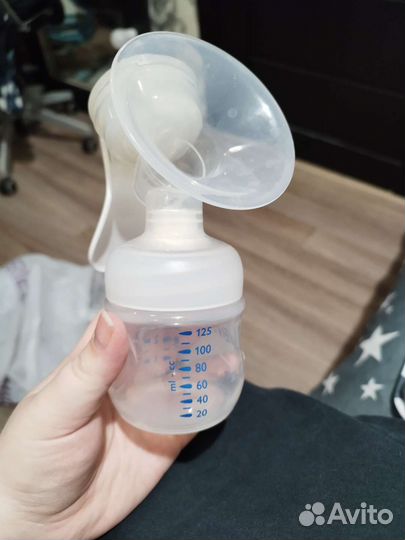 Молокоотсос avent ручной+бутылочка