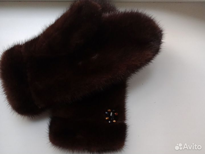 Варежки из меха норки