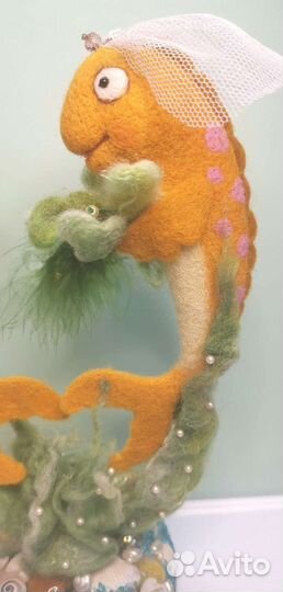 Скульптура, статуэтка свадебная, рыбки, подарок