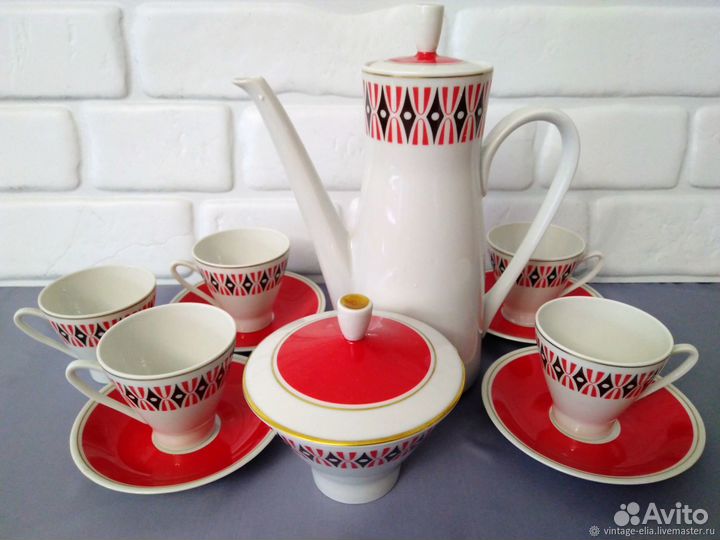 Кофейный сервиз гдр Винтажный фарфоровый сервиз