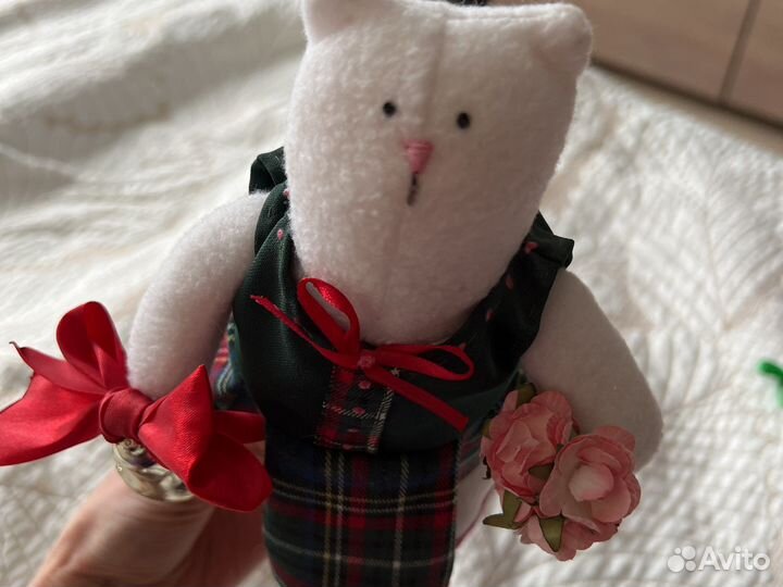 Кукла тильда кошка первоклашка