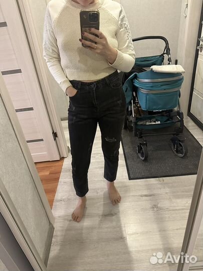 Черные утепленные брюки