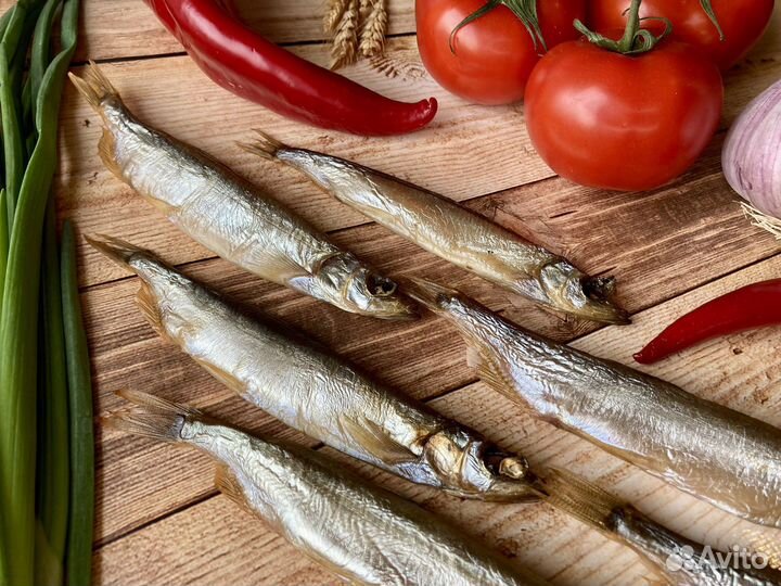 Копченая мойва, скумбрия, форель