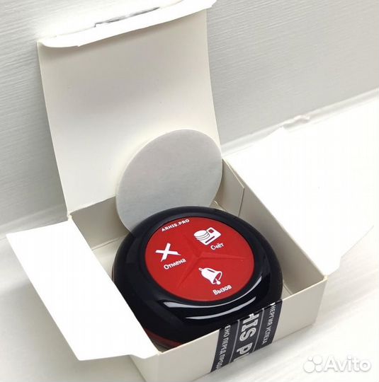 Кнопка вызова официанта Премиум черно-красная