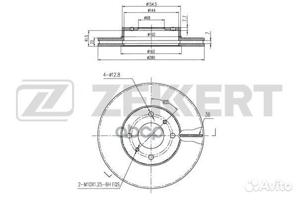 Диск торм. перед. Nissan Almera (N16) 00- Prim