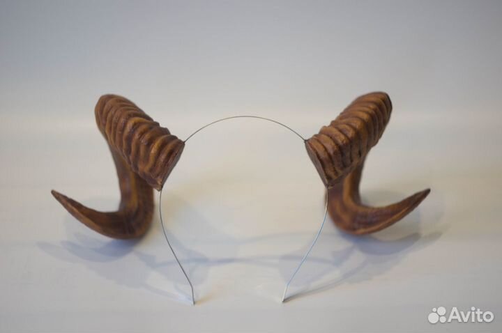 Рога демона, бараньи рожки, ободок с рогами