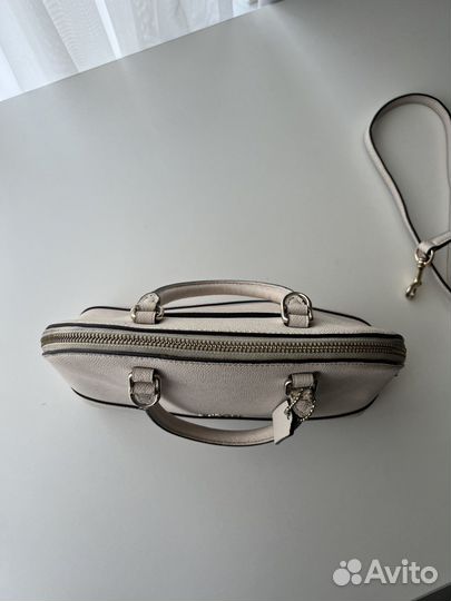 Сумка кожаная белая Coach. Оригинал