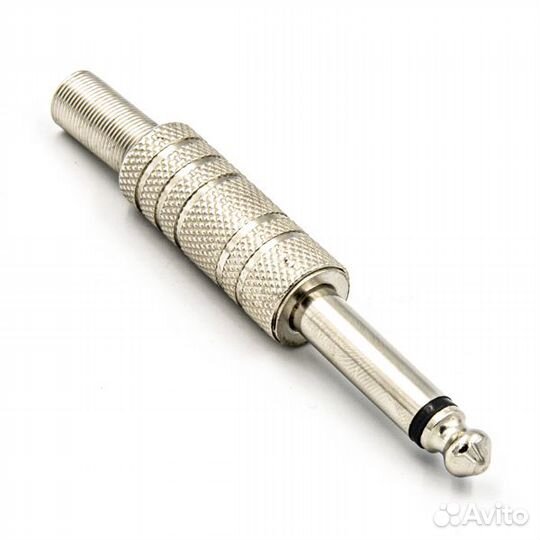 Штекер джек 6,3 мм моно на кабель металл