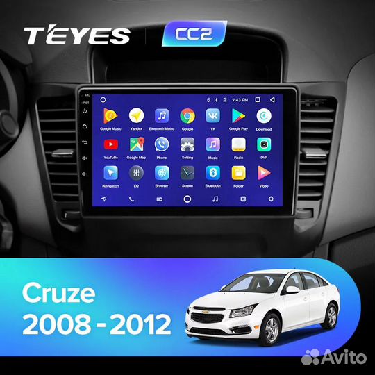 Магнитола Chevrolet Cruze 2008-2013 CC2+ 4G DSP