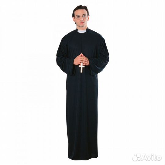 Костюм Пастора черный карнавальный XL