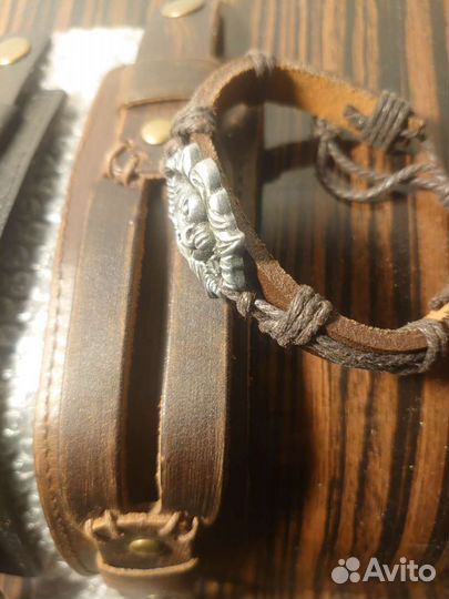 Кожаный Браслет Фенечка Напульсник Мужской аксессу