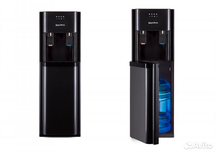 Кулер для воды AW J-41LDS черный, бутыль внутри